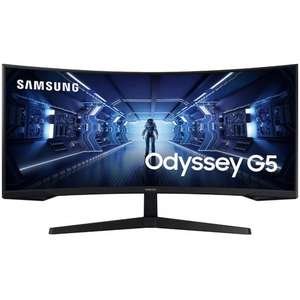 מסך מחשב גיימינג קעור Samsung Odyssey G5 C34G55TWWP 34'' LED VA UW - צבע שחור