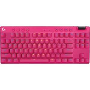 מקלדת גיימינג אלחוטית Logitech G Pro X TKL Lightspeed עם מקשי Tactile - צבע ורוד מג'נטה