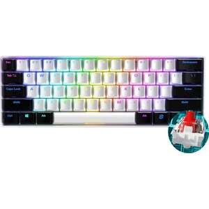 מקלדת גיימינג מכנית Sharkoon SKILLER SKG50 S4 בצבע לבן --- מתג אדום