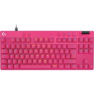 מקלדת גיימינג חוטית Logitech G Pro X TKL Rapid Tenkeyless - צבע ורוד מג'נטה