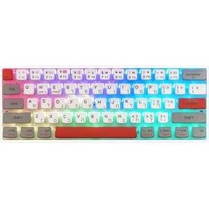 מקלדת גיימינג מכנית חוטית SKYLOONG GK61 Pudding - צבע לבן / אפור