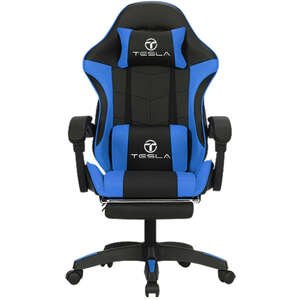 🎮 כיסא גיימינג Tesla 7008 כחול + עיסוי