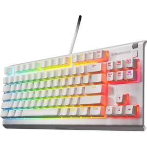 מקלדת גיימרים מכאנית חוטית SteelSeries Apex 3 TKL - לבן