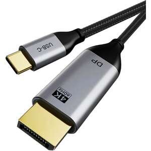 כבל USB Type-C ל-DisplayPort 1.2V מבית Cable Time - אורך 1.8 ס''מ - צבע שחור