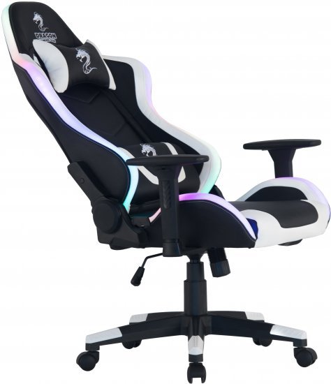 כיסא גיימרים Dragon Space RGB - צבע שחור/לבן