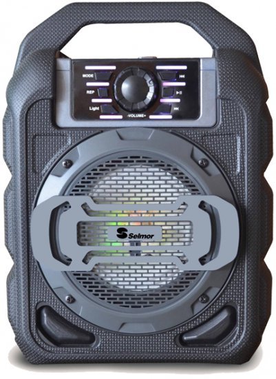 מערכת קריוקי ניידת Selmor SE411 עם מיקרופון – שחור