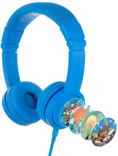 אוזניות לילדים BuddyPhones Explore+ Safe Audio – כחול