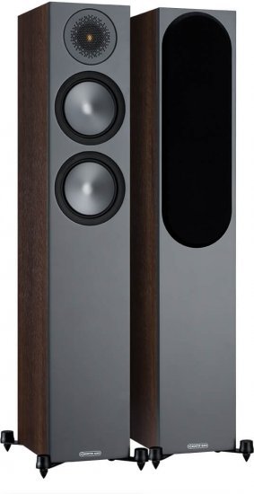 זוג רמקולים רצפתיים מוניטור אודיו Monitor Audio Bronze 200 – צבע שחור / עץ כהה