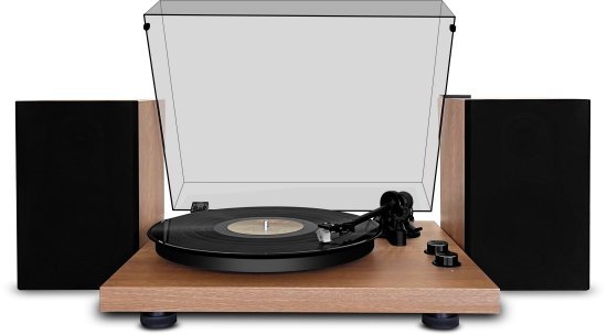 פטיפון Bluetooth עם רמקולים סטריאו מדף הארפר HRT-24 – צבע שחור