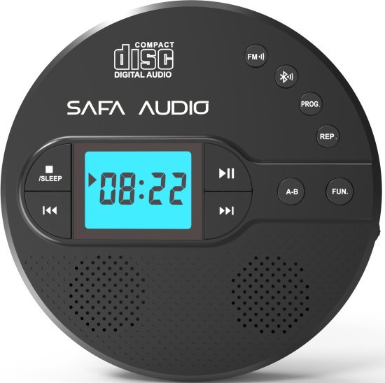 דיסקמן עם Bluetooth, סוללה נטענת ורמקולים דגם CD-35 מבית סאפה – צבע שחור