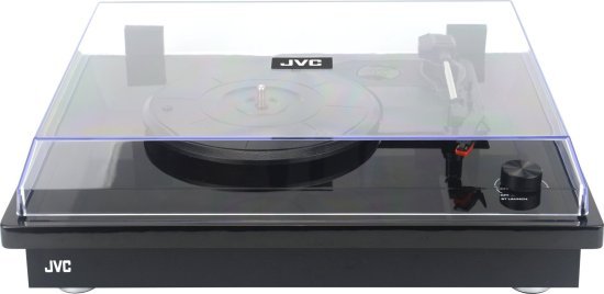 פטיפון רטרו JVC עם רמקולים מובנים – שחור