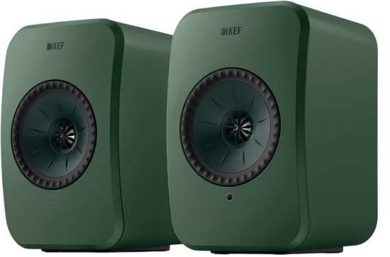 זוג רמקולים מדפיים אלחוטיים ומוגברים KEF LSX II LT – צבע ירוק
