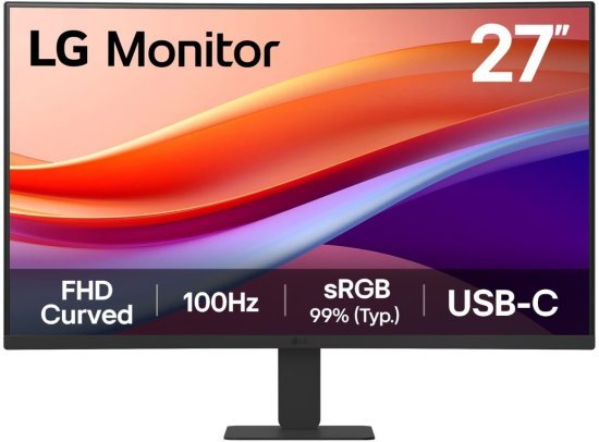 מסך LG 27U421A-B 27'' FHD VA קעור
