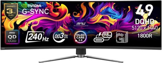 מסך MSI MPG 491CQPX QD-OLED 49'' DQHD 240Hz