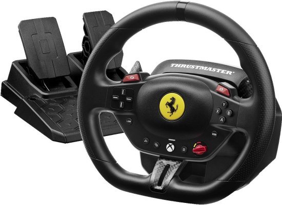 סט הגה ודוושות Thrustmaster T98 Ferrari 296 GTS – מתאים Xbox / PC