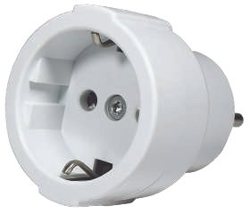 מתאם קבוע מתקע אירופאי לתקע ישראלי תלת פיני Wise Electric DPA-3 - צבע לבן