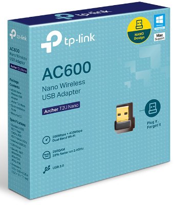 מתאם רשת אלחוטי TP-Link AC600 Archer T2U Nano
