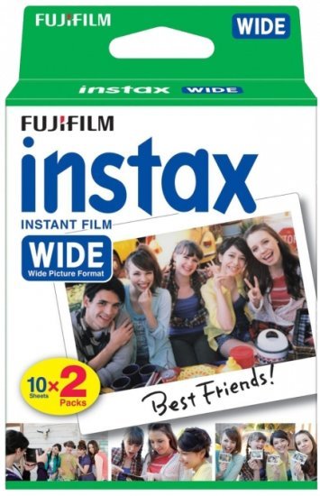 זוג מארזי 10 סרטי צילום Fujifilm instax Wide White למצלמות אינסטנט Fujifilm instax Wide
