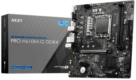 לוח אם MSI PRO H610M-G DDR4 LGA1700 Intel H610