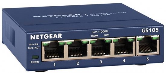 מתג לא מנוהל Netgear 5-Port Gigabit Ethernet GS105GE