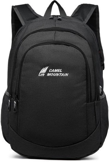 תיק גב למחשב נייד בגודל 15.6 אינץ' דגם Skippy מבית Camel Mountain - צבע שחור