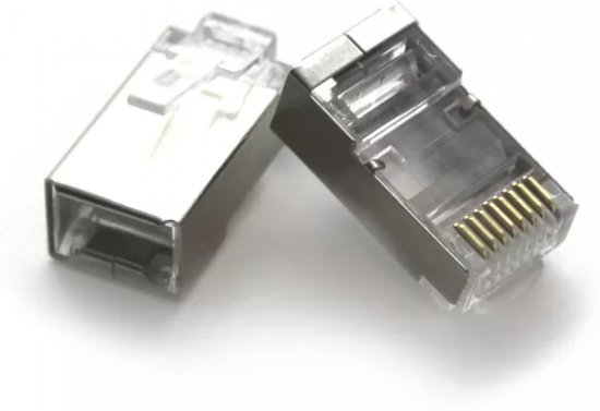 50 יחידות מחבר רשת זכר Luggar Cat6 STP EZ Plug