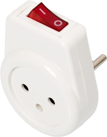 מתאם שקע לתקע ישראלי + מפסק Deko DSS-1