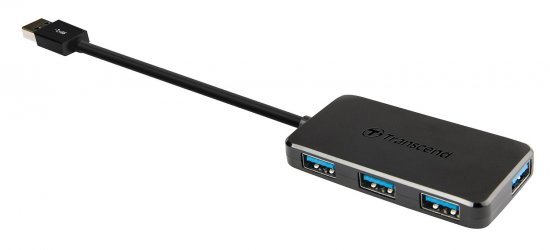 מפצל Transcend USB 3.0 4-Port Hub - צבע שחור