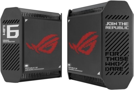 זוג יחידות ראוטר גיימינג ASUS ROG Rapture GT6 AX10000 Pro Tri-Band WiFi 6 (802.11ax) - בצבע שחור