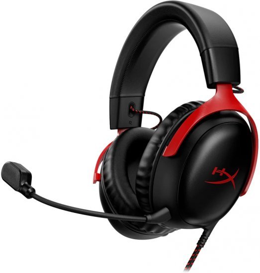 אוזניות גיימינג HyperX Cloud III - צבע שחור / אדום