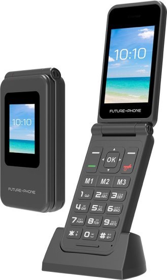 טלפון סלולרי צדפה עם מקשים Future 4G - צבע שחור