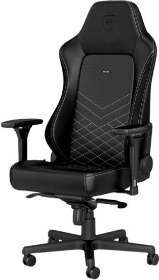 כיסא גיימינג סדרת Hero מבית Noblechairs - צבע שחור / לבן פלטינום