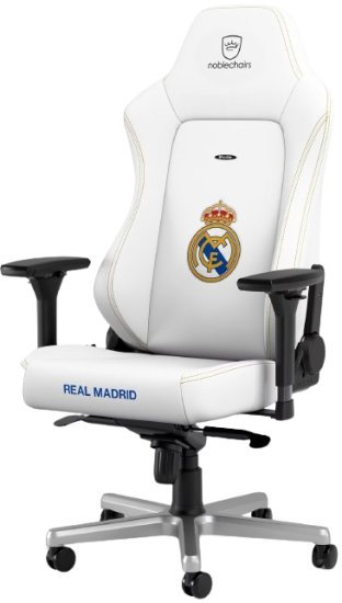 כיסא גיימינג סדרת Hero דגם Real Madrid מבית Noblechairs - מהדורה מיוחדת - צבע לבן