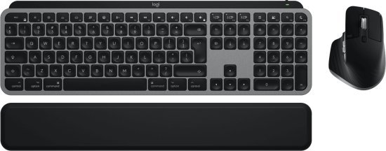 סט MX Keys S Combo Mac  מקלדת אלחוטית מוארת MX Keys S Mac עם עכבר אלחוטי Logitech MX Master 3S Mac  - צבע Space Gray