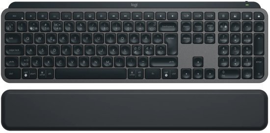 מקלדת אלחוטית מוארת Logitech MX Keys S עם משענת יד - צבע שחור