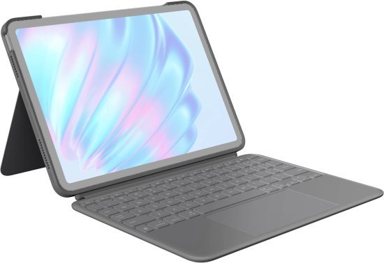 כיסוי מקלדת Logitech Combo Touch ל- Apple iPad Air 11-inch M2 / M3 2024 - צבע Oxford Grey - שפה עברית ואנגלית