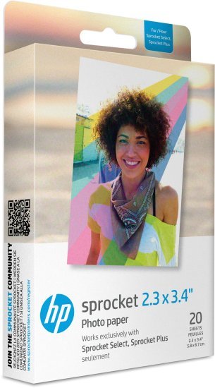 20 דפי הדפסה למדפסות צילום דגמי Sprocket Plus ו-Sprocket Select מבית HP