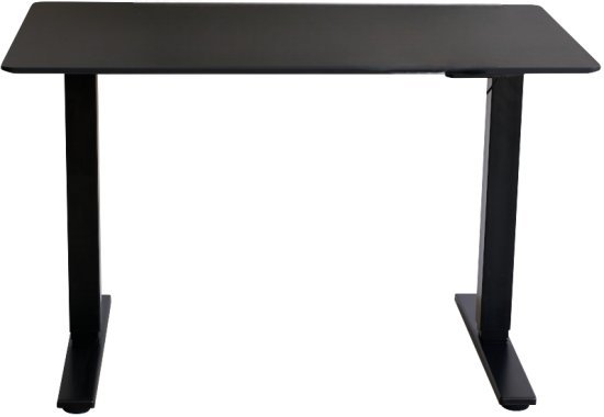 שולחן פנאומטי 120 ס''מ מבית Keisar - רגלי השולחן צבע שחור, פלטה בציפוי PVC צבע שחור