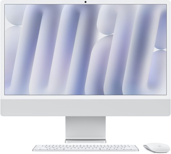 מחשב Apple iMac 24 Inch M4 Chip 8-Core CPU 8-Core GPU 256GB Storage 16GB RAM - דגם MWUC3HB / A - צבע כסוף - Standard Glass