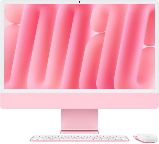 מחשב Apple iMac 24 Inch M4 Chip 8-Core CPU 8-Core GPU 256GB Storage 16GB RAM - דגם MWUG3HB / A - צבע ורוד - Standard Glass