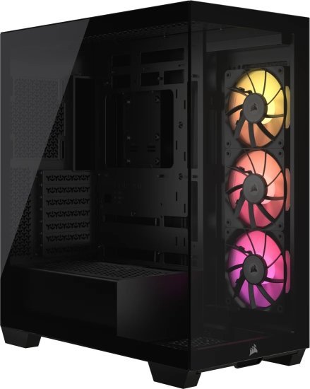 מארז ללא ספק Corsair iCUE LINK 3500X RGB Tempered Glass Mid Tower ATX - צבע שחור