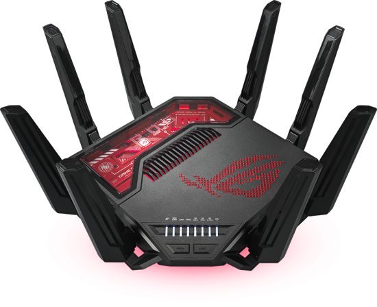 ראוטר גיימינג Asus ROG Rapture GT-BE19000 802.11be Tri-Band WiFi 7 - צבע שחור