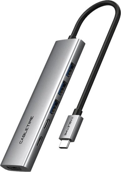 מפצל USB-C לחיבורי HDMI 4K USB-A USB-C מבית Cable Time