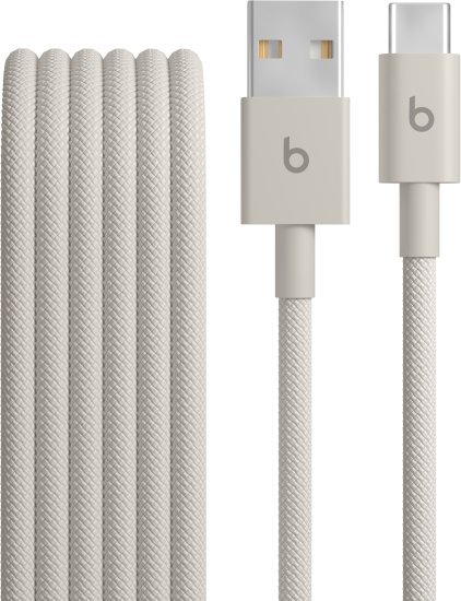 כבל עם ציפוי בד קלוע בחיבור USB-A ל- USB-C מבית Apple Beats - אורך 1.5 מטר - צבע Surge Stone