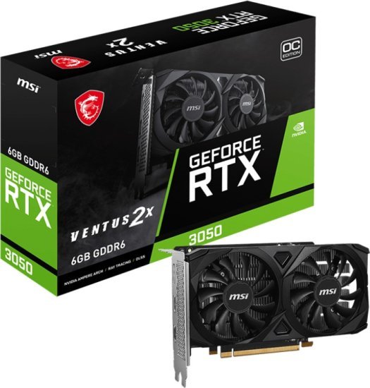 כרטיס מסך MSI RTX 3050 VENTUS 2X E 6GB GDDR6 OC