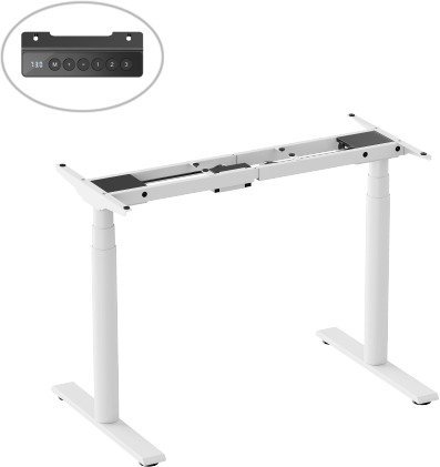 שלדת שולחן עבודה חשמלית מתכווננת 3 שלבים עם מנוע כפול Brateck M10-23DE - צבע לבן