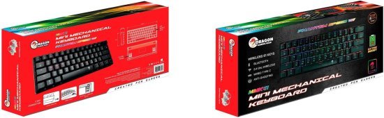 מקלדת גיימינג מיני מכנית אלחוטית Dragon RGB GPDRA-MMK61-B - צבע שחור
