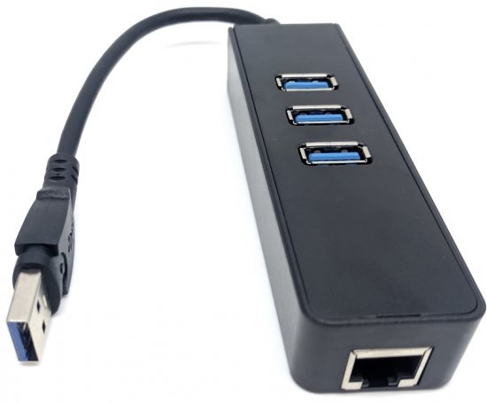 מתאם רשת Gold Touch Gigabit 10/100 / 1000Mbps SU-USB3-LAN-3HUB מחיבור USB 3.0 לחיבור רשת RJ45 עם 3 חיבורי USB 3.0
