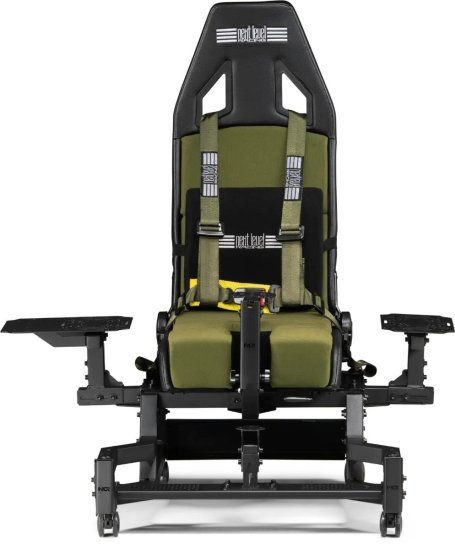 מושב מקצועי לסימולטור טיסה צבאי מבית Next Level Racing  - צבע שחור וירוק צבאי