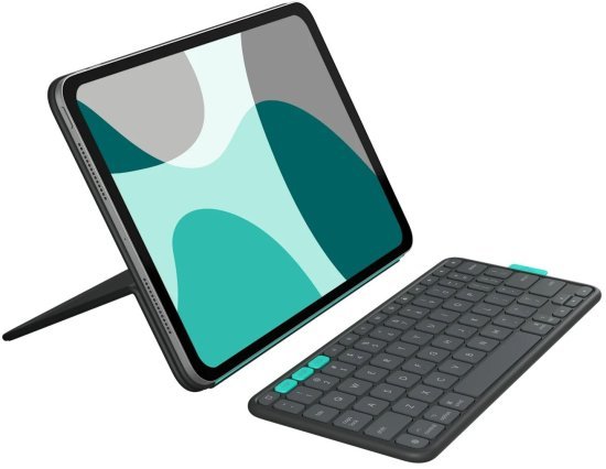 כיסוי מקלדת Logitech Flip Folio ל- Apple iPad Pro 11 (M4) / Air 11 (M2 & M3) / Air (5th gen) - צבע Graphite - שפה עברית ואנגלית